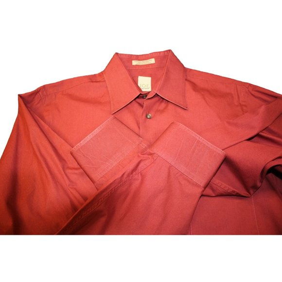 JOE Joseph Abboud / Men's dress button up (Size 15 1/2 32/33) Rust color / 100% - Picture 11 of 13